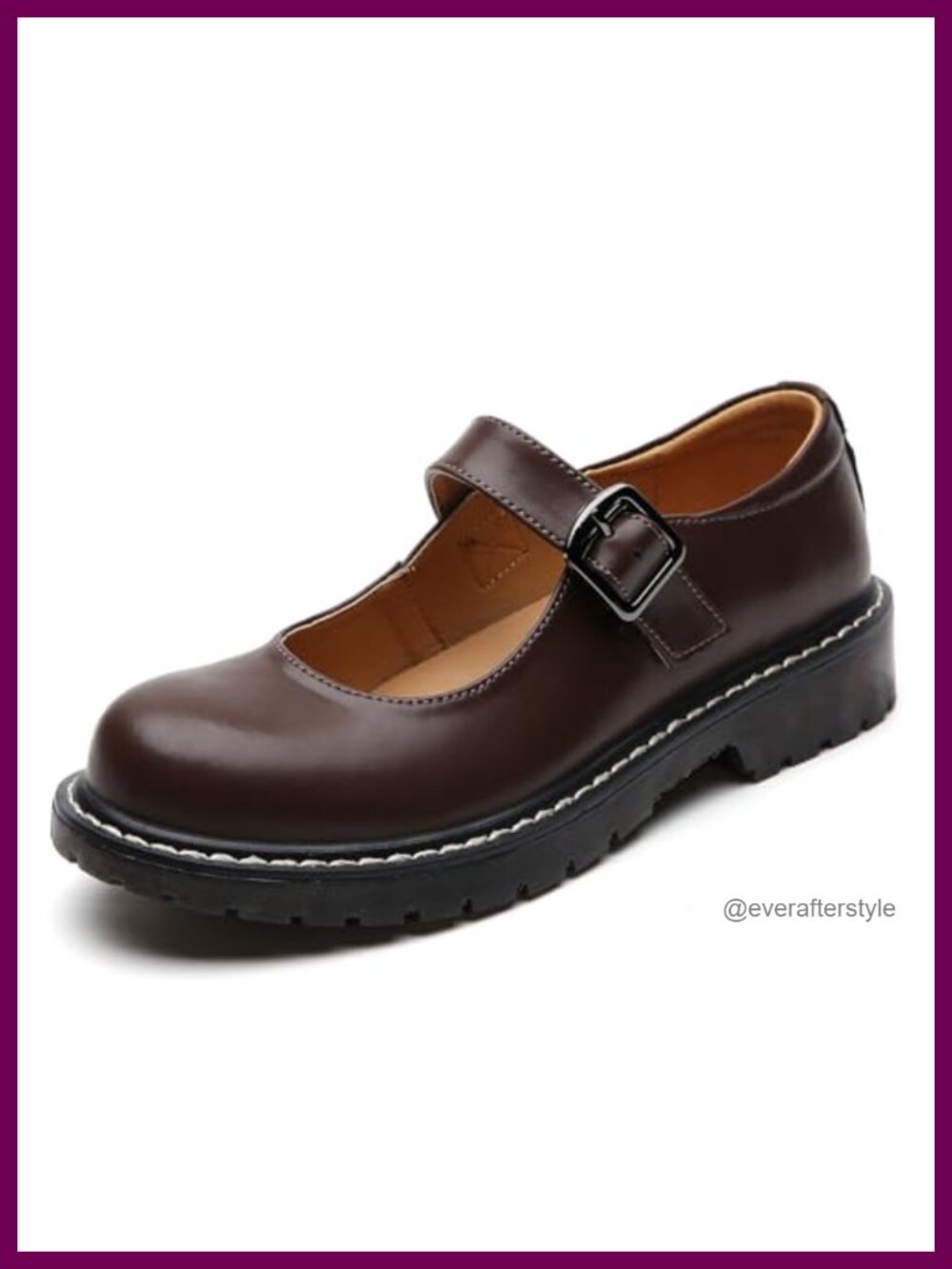 Women's Mary Jane Shoes Oxford Round Toe Leather Flats Ankle Strap Comfort